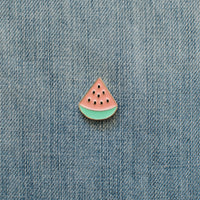 Watermelon Slice Enamel Pin Denim